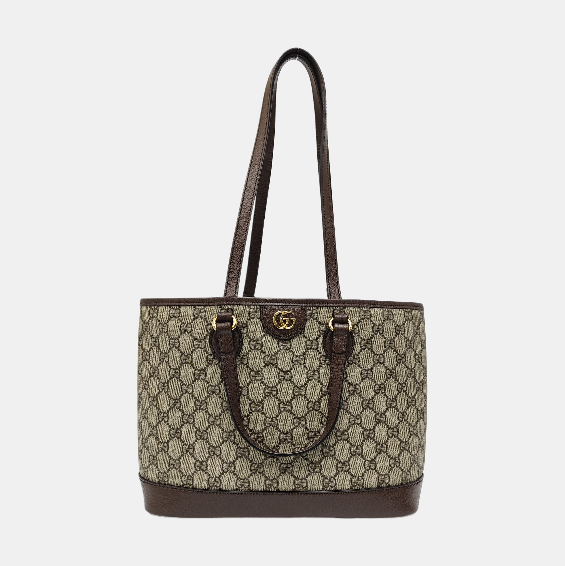 Ophidia Medium Monogram Coated Canvas Beige