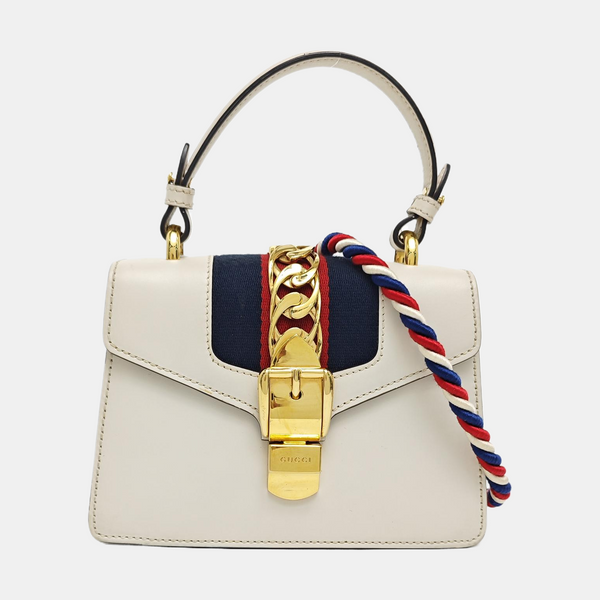 Sylvie Mini Calfskin White