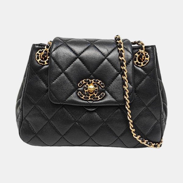 CHANEL 19 Small Quilted Lambskin Black