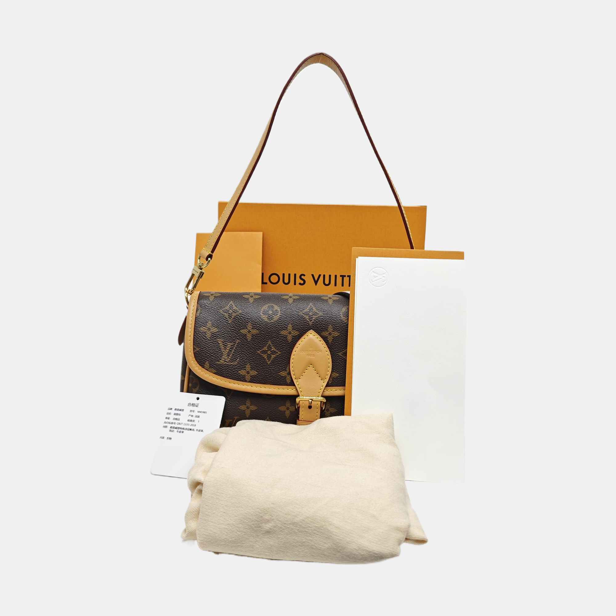 DIANE Monogram Coated Canvas Brown