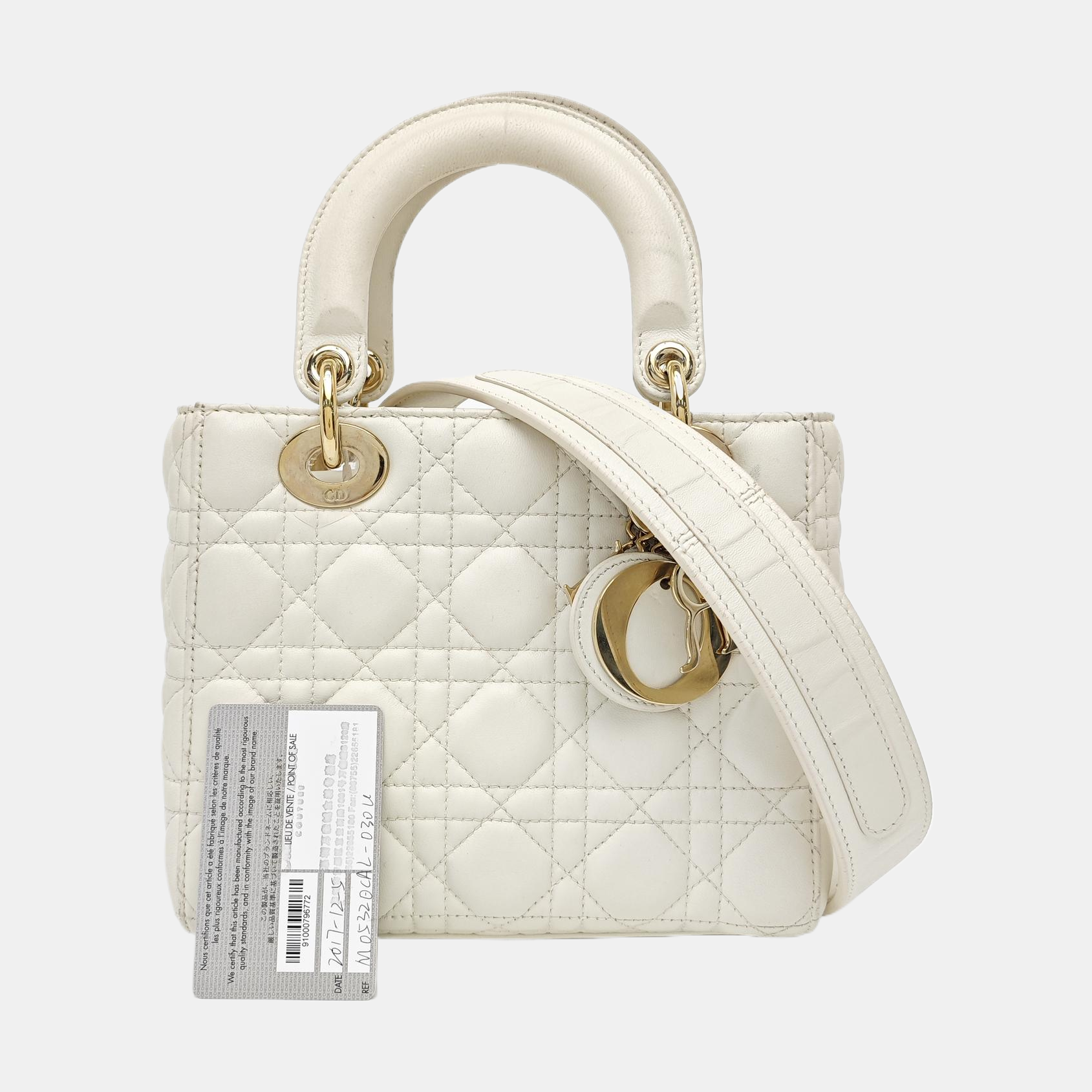Lady Dior Small Cannage Lambskin White