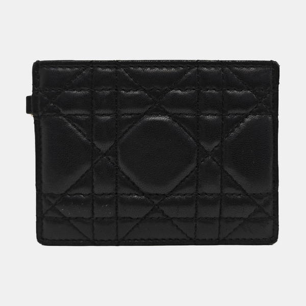 Lady Dior Quilted Lambskin Black Card Holder
