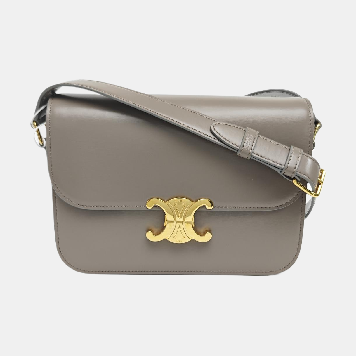 TRIOMPHE Medium Calfskin Gray
