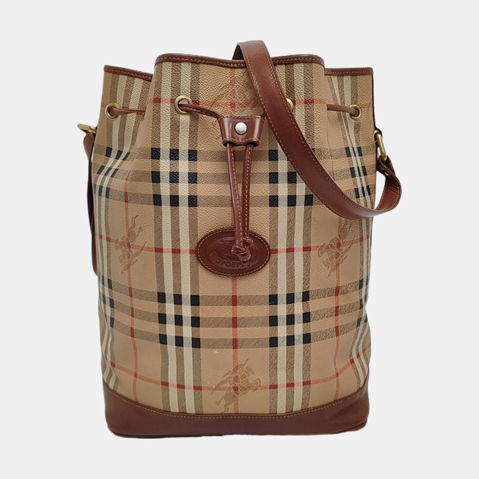 Coated Canvas Bucket Bag Beige