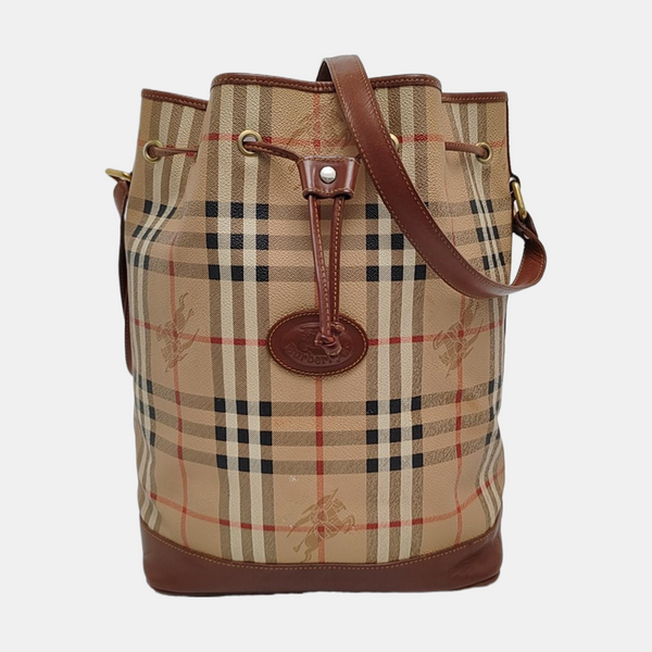 Coated Canvas Bucket Bag Beige