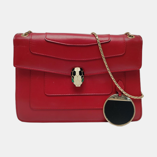 SERPENTI FOREVER Medium Calfskin Red