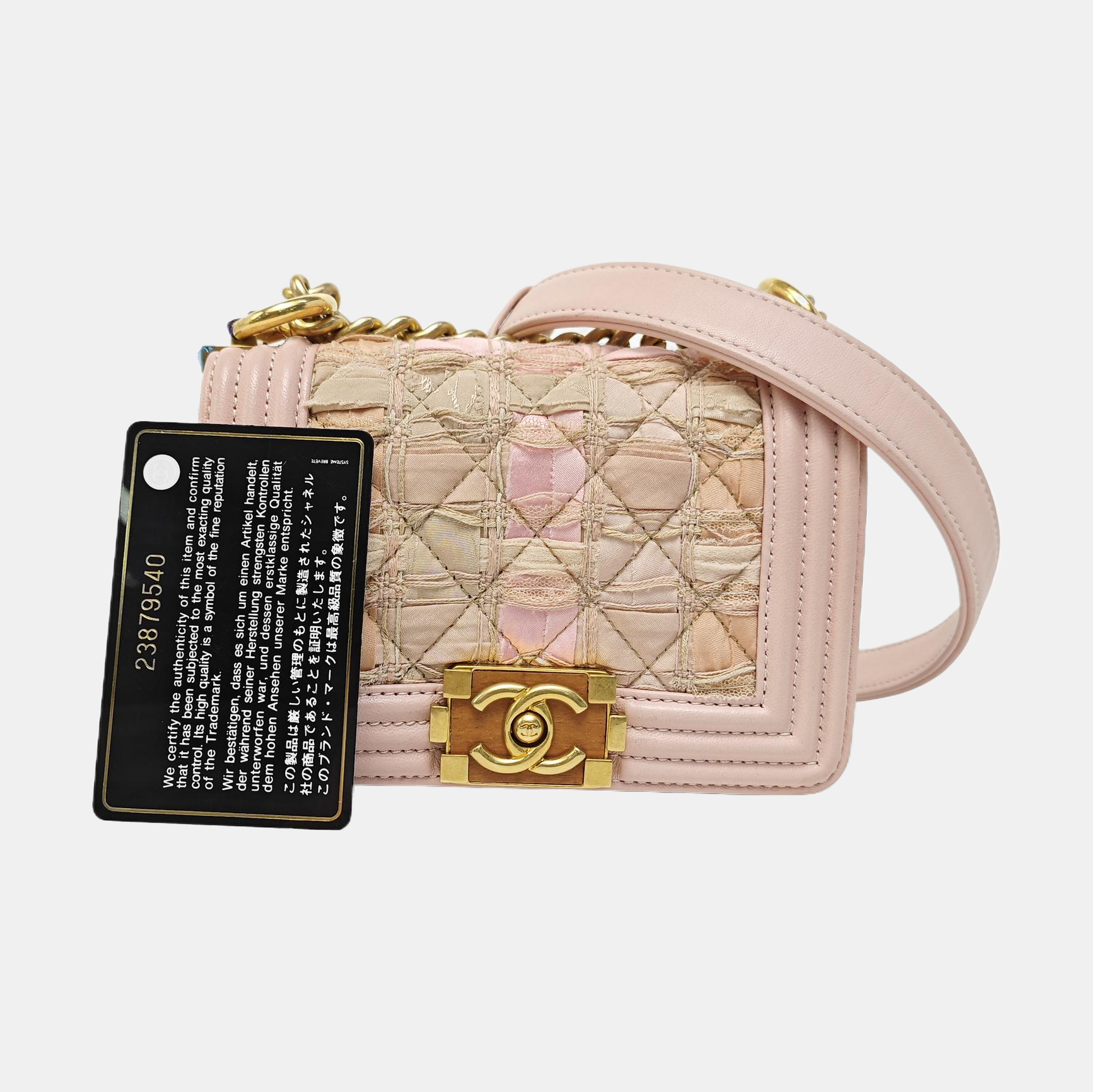 BOY CHANEL Quilted Fabric Pink