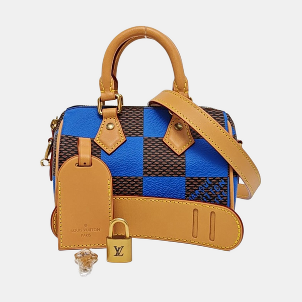 SPEEDY Super Mini Damier Coated Canvas Blue