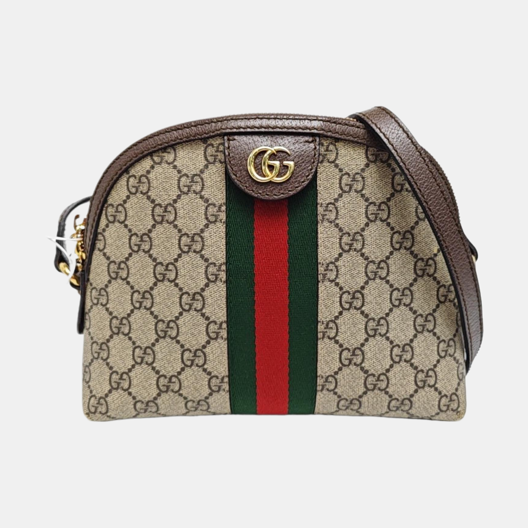 Ophidia Small Monogram Coated Canvas Beige