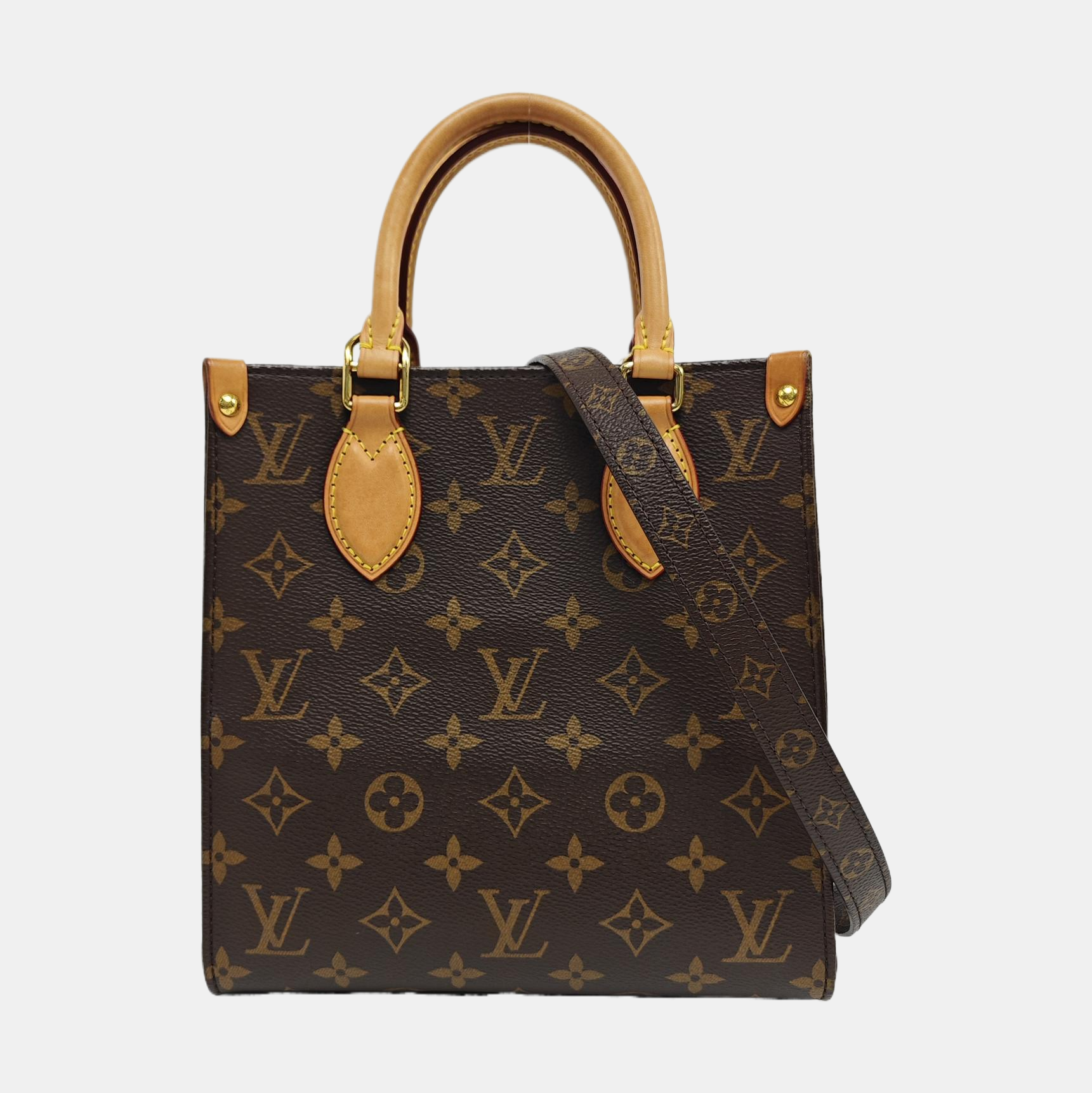 SAC PLAT BB Monogram Coated Canvas Brown