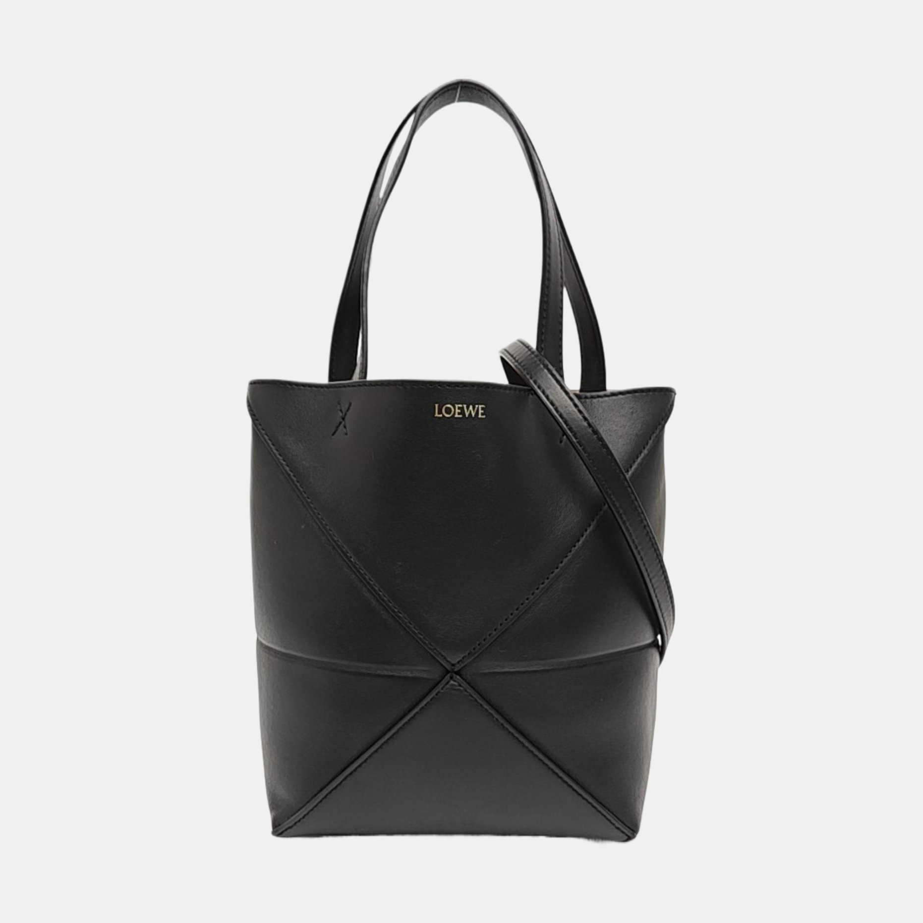 Puzzle Fold Mini Calfskin Black