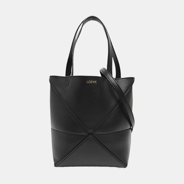 Puzzle Fold Mini Calfskin Black