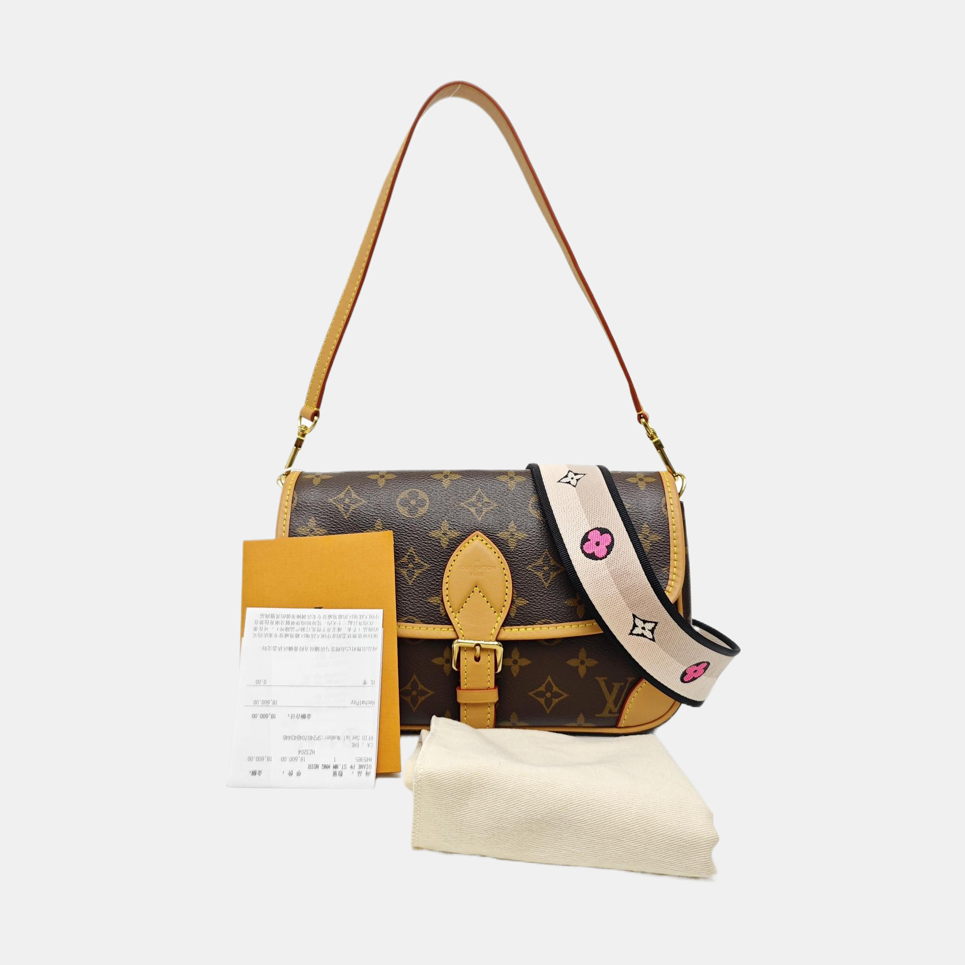 DIANE Monogram Coated Canvas Brown