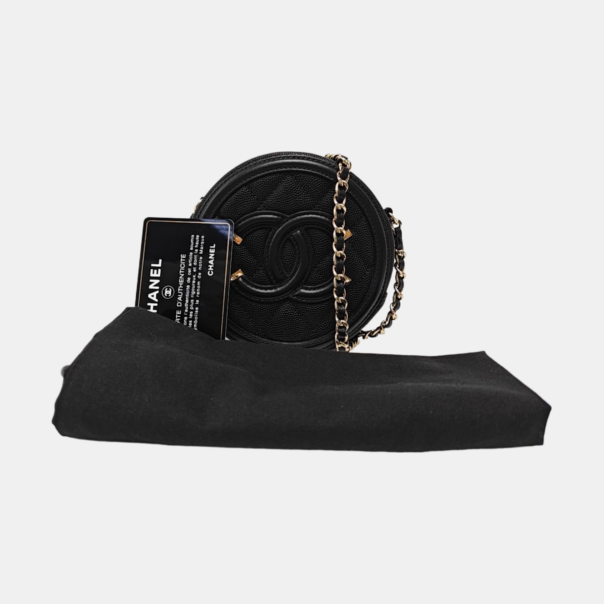 Authenticated pre-owned  FILIGREE Quilted Grained Calfskin Black - Crossbody Bag at Looply