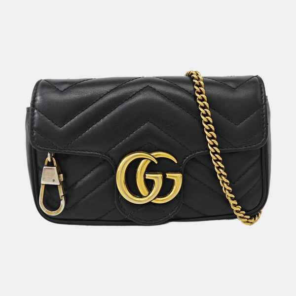 GG Marmont Mini Quilted Calfskin Black
