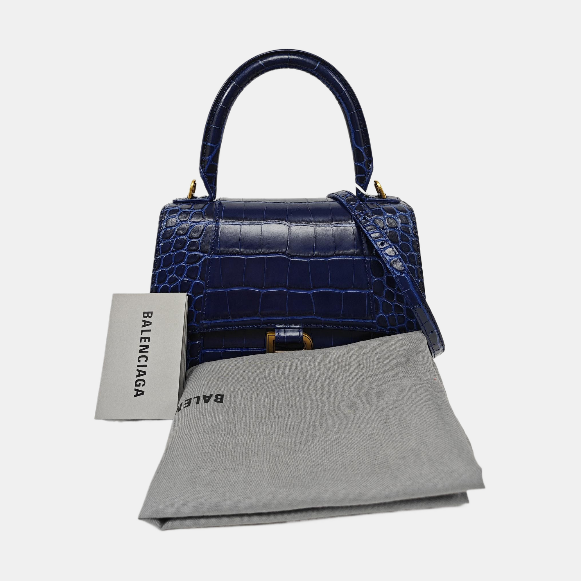 Hourglass S Calfskin Blue