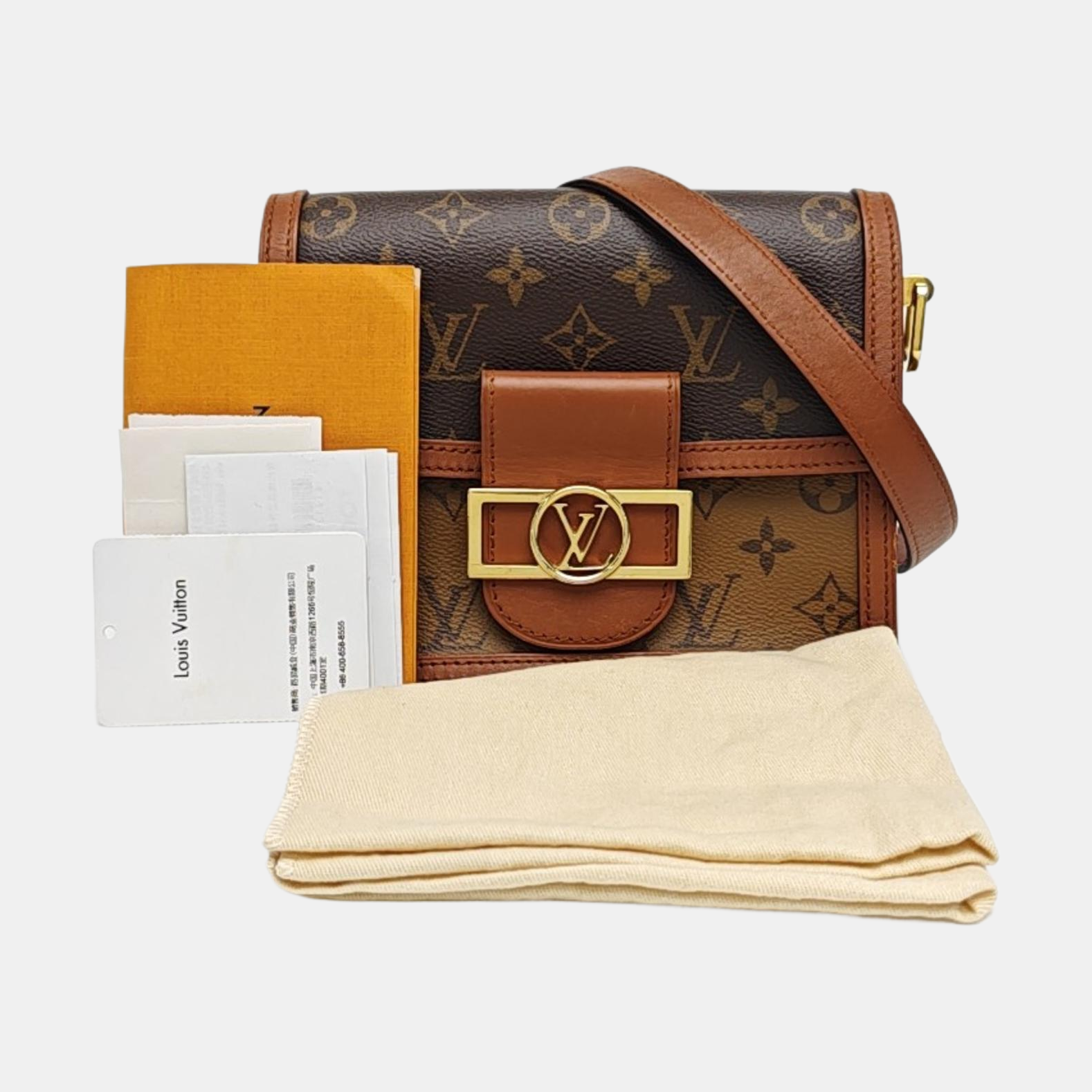 DAUPHINE Mini Monogram Coated Canvas Brown