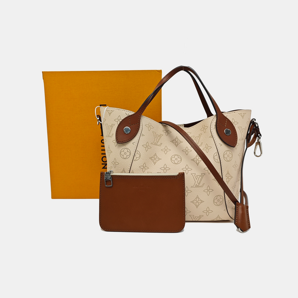 HINA PM Monogram Piel de becerro Beige