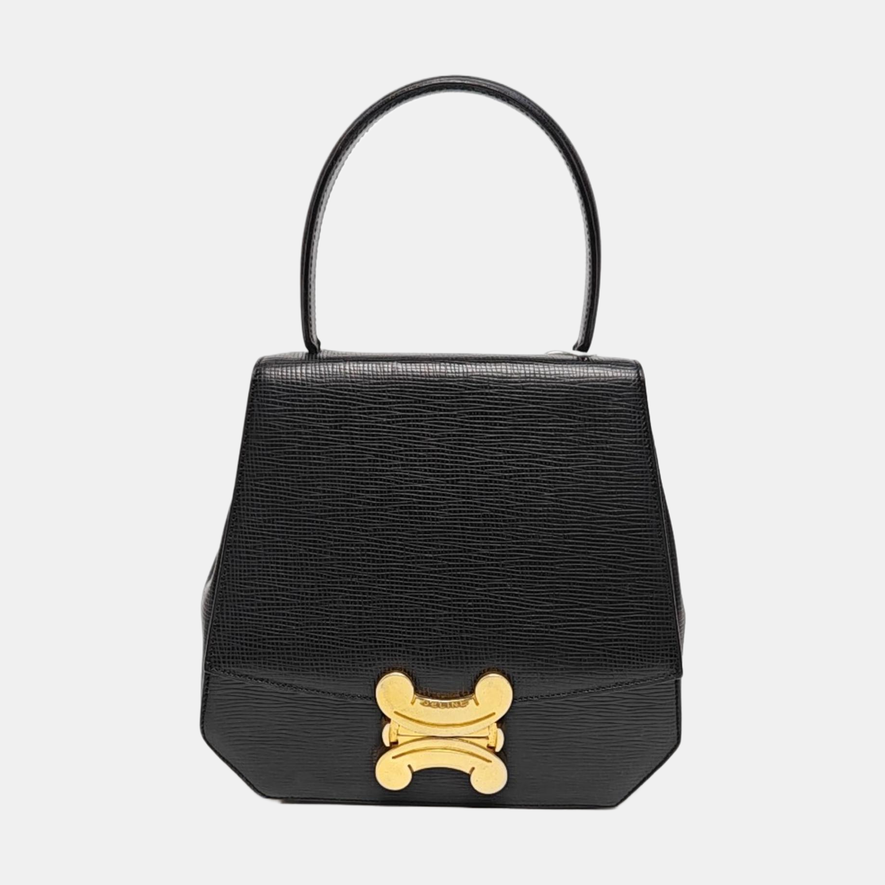Calfskin Top Handle Bag Black