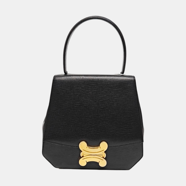 Calfskin Top Handle Bag Black