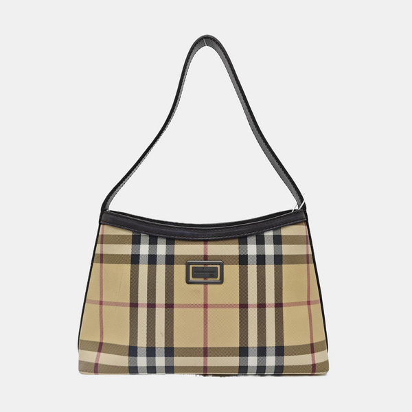 Coated Canvas Top Handle Bag Beige