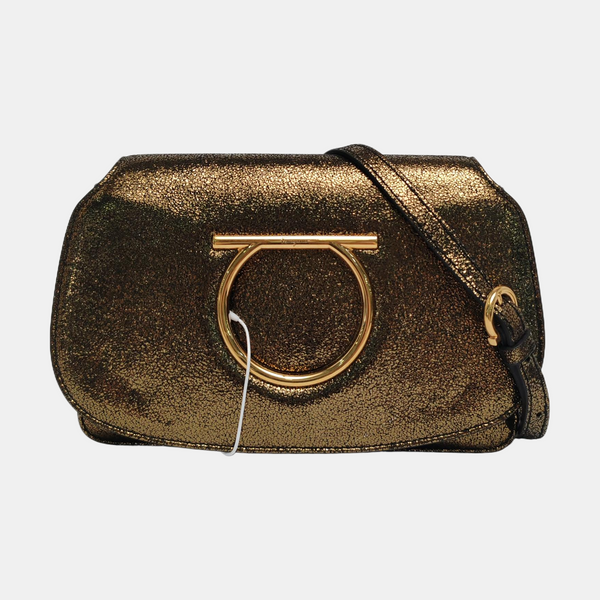 Authenticated pre-owned  Gancini Small Lambskin Black - Shoulder Bag at Looply