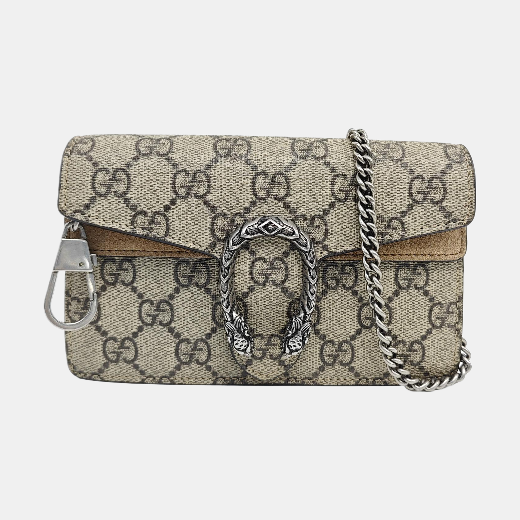 Dionysus Super Mini Monogram Coated Canvas Beige