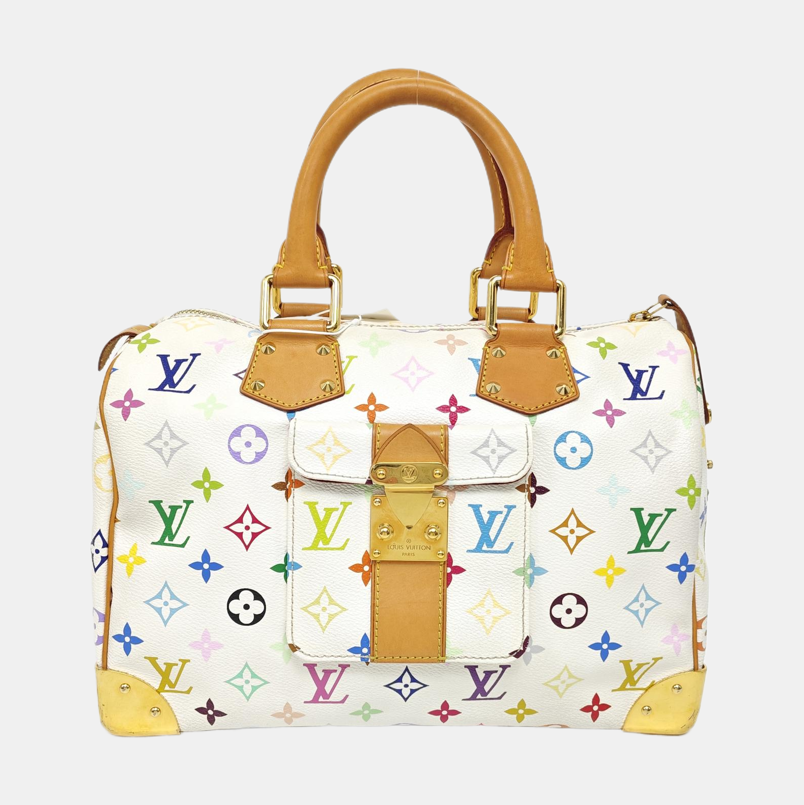 LV × TM SPEEDY 30 Monogram Coated Canvas White