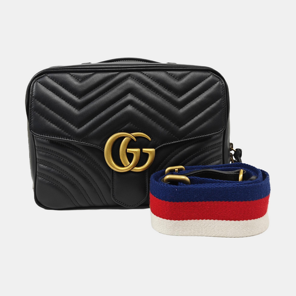 GG Marmont Medium Quilted Calfskin Black