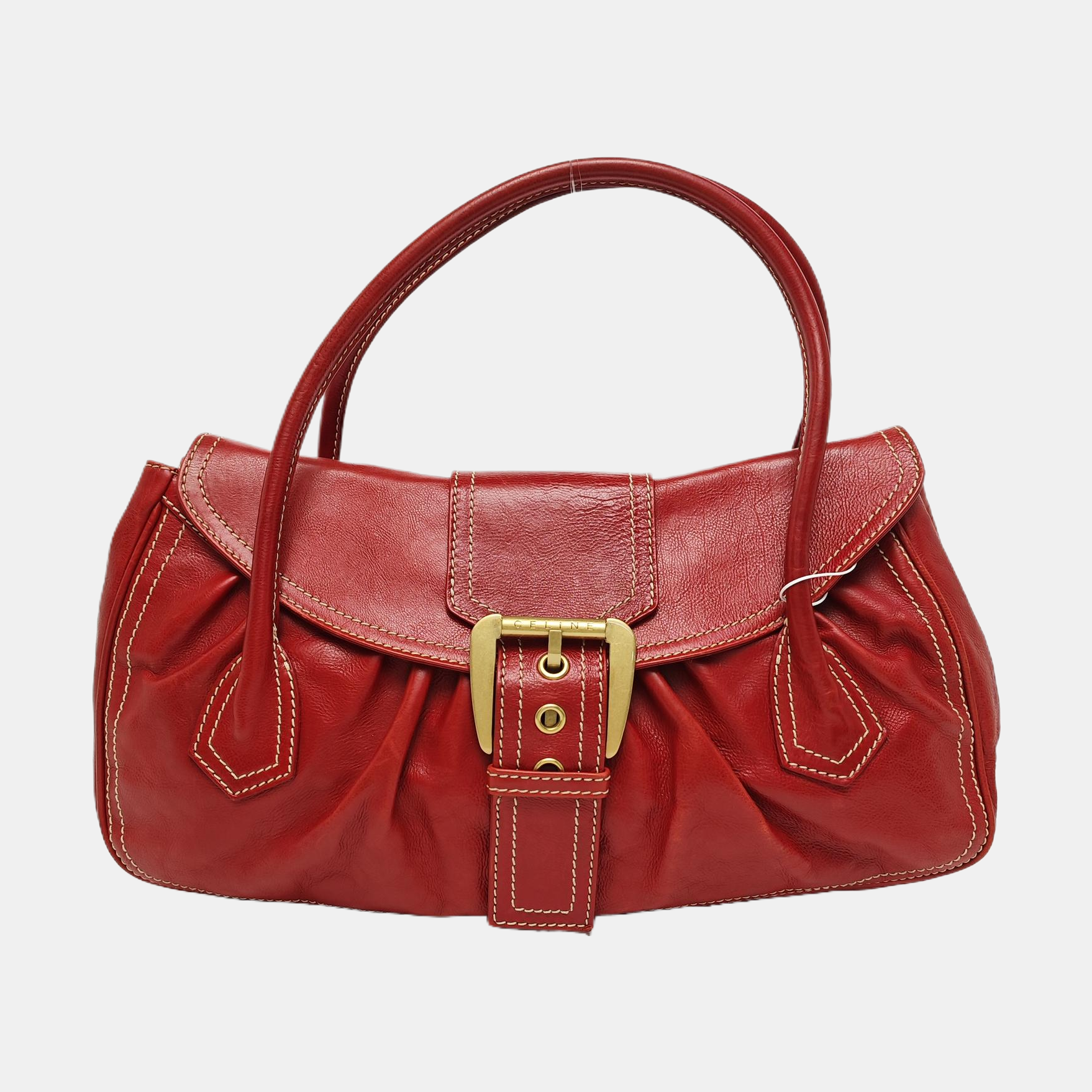 Calfskin Top Handle Bag Red