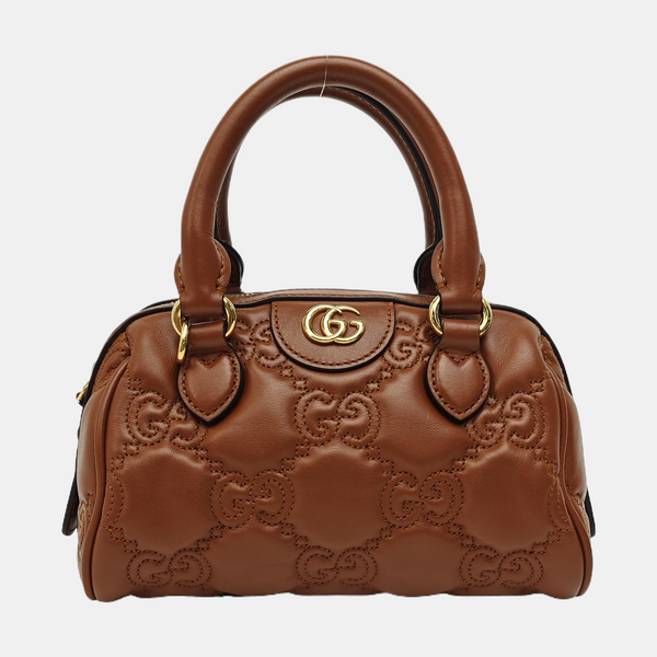GG Matelassé Mini Quilted Calfskin Brown