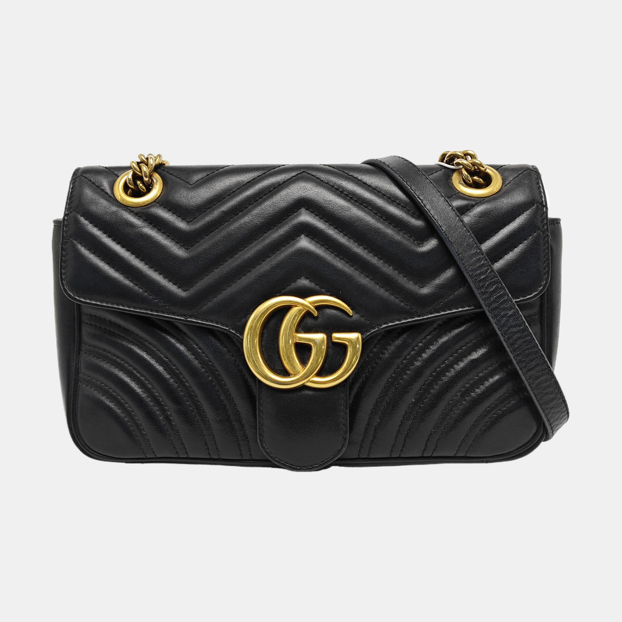 GG Marmont Medium Quilted Calfskin Black