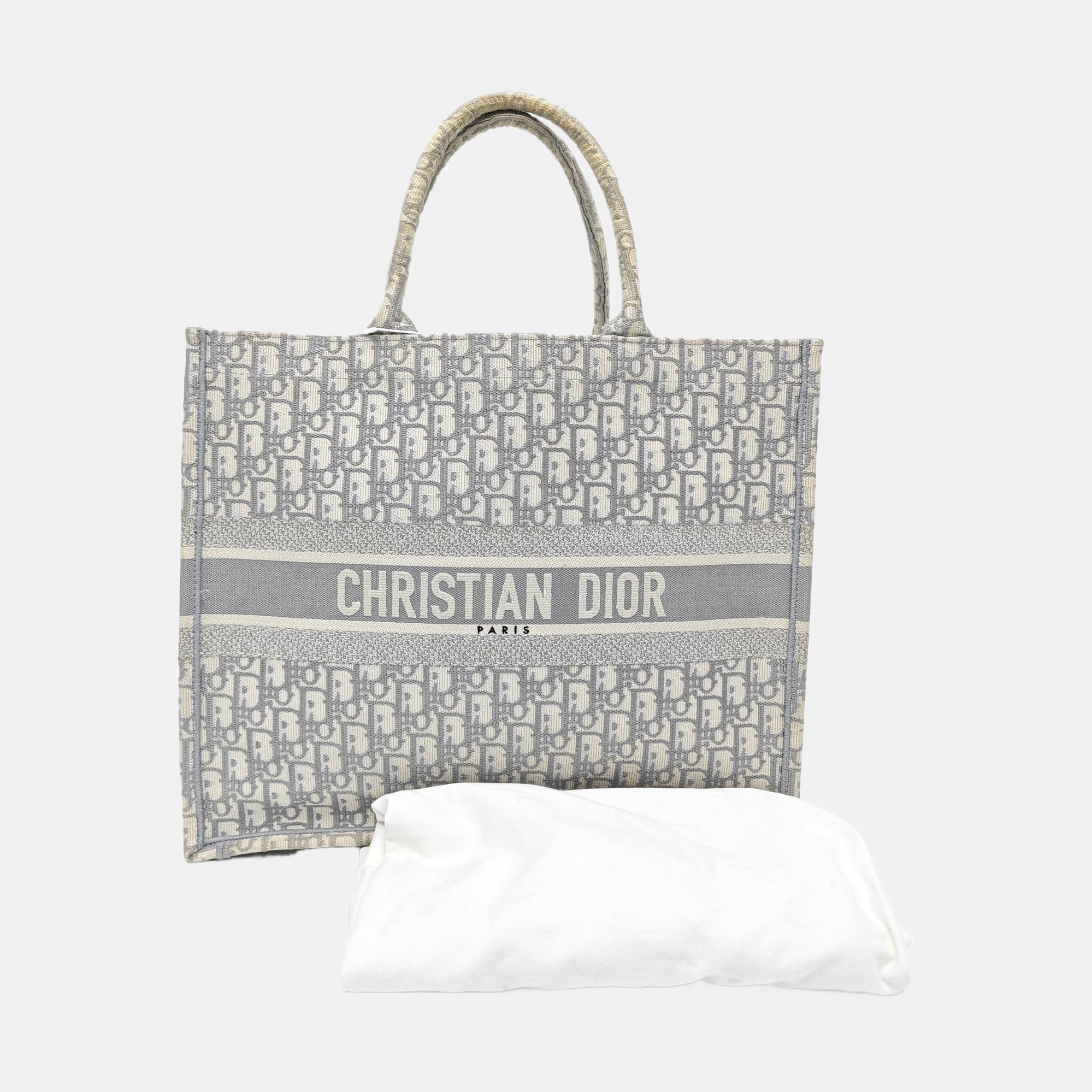 Book Tote Large Oblique Canvas Gray