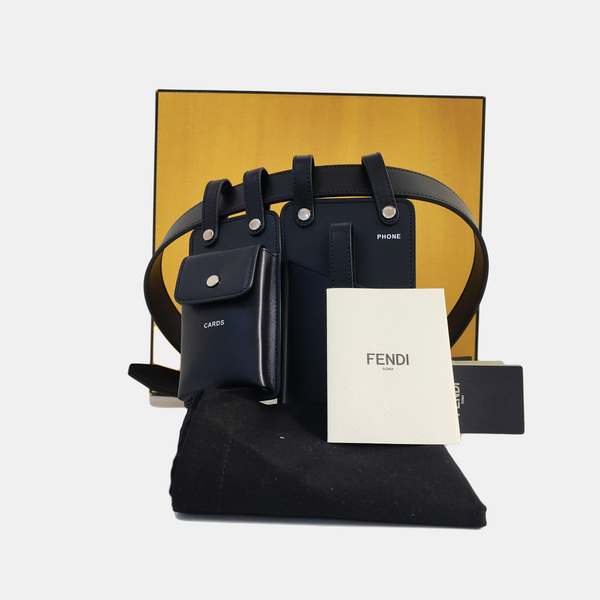 2 Pockets Leather Black