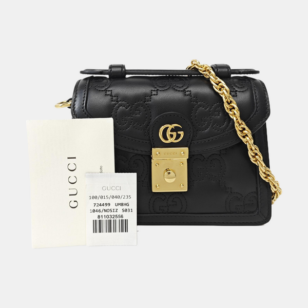 GG Matelassé Quilted Calfskin Black