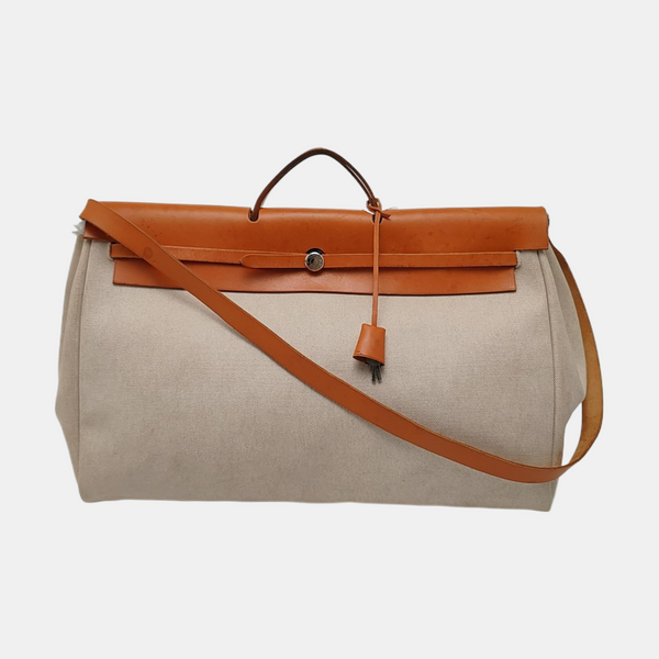 Authenticated pre-owned  Herbag Coated Canvas White - Shoulder Bag at Looply
