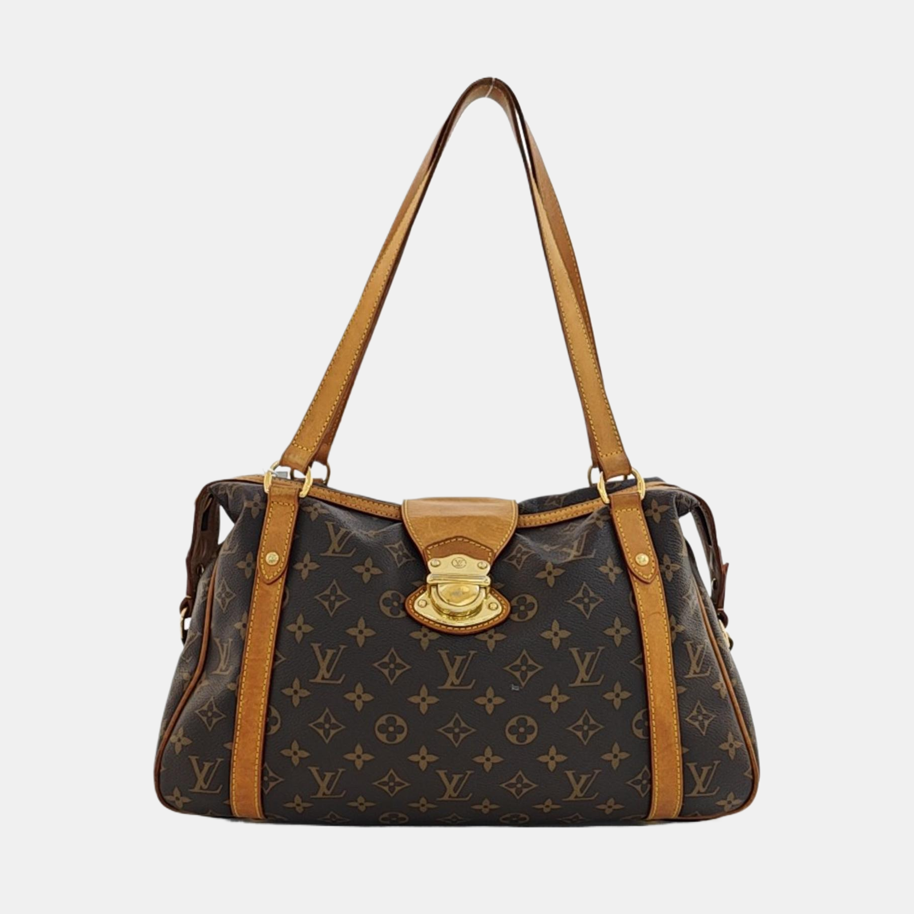 STRESA Monogram Coated Canvas Brown