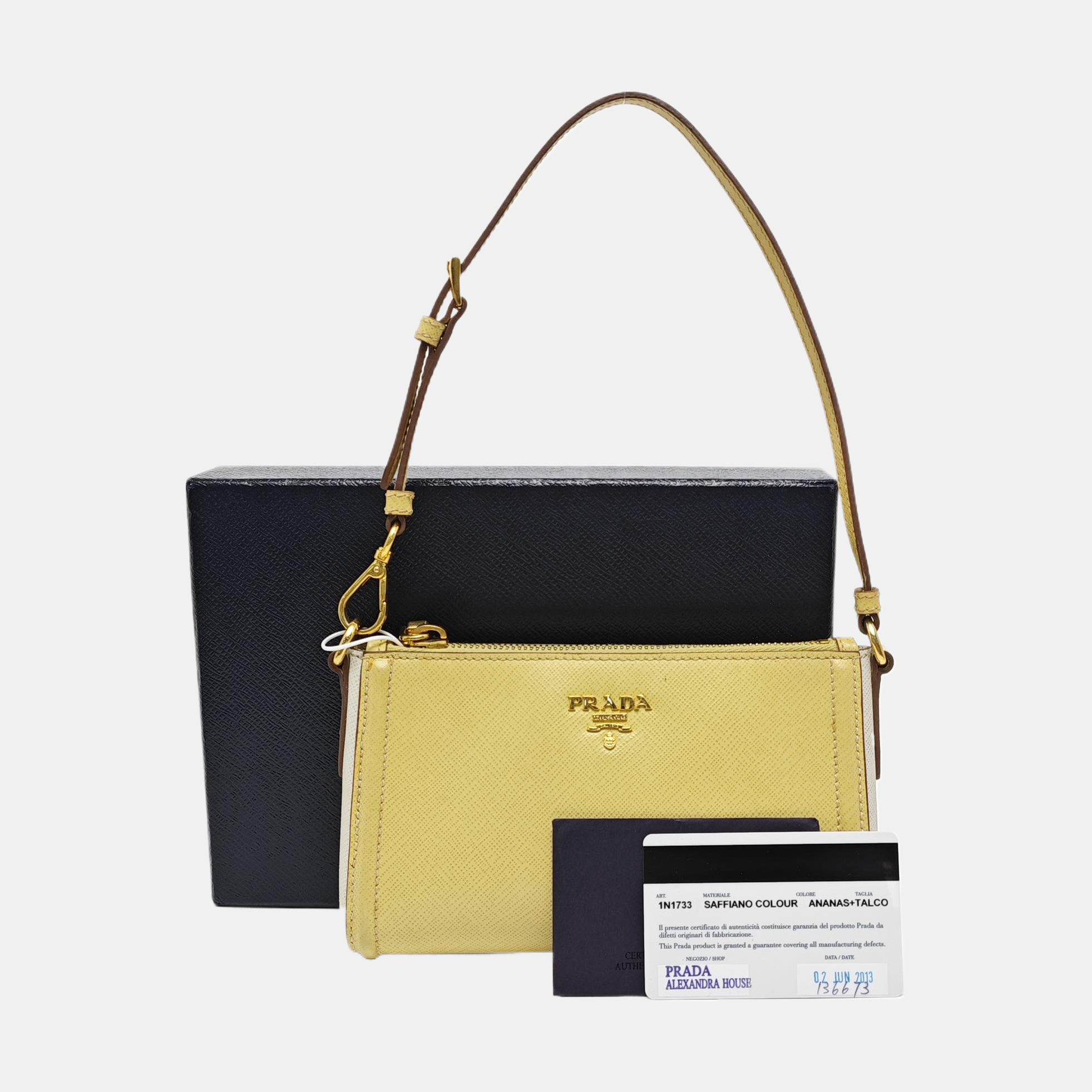 Saffiano Calfskin Top Handle Bag Yellow