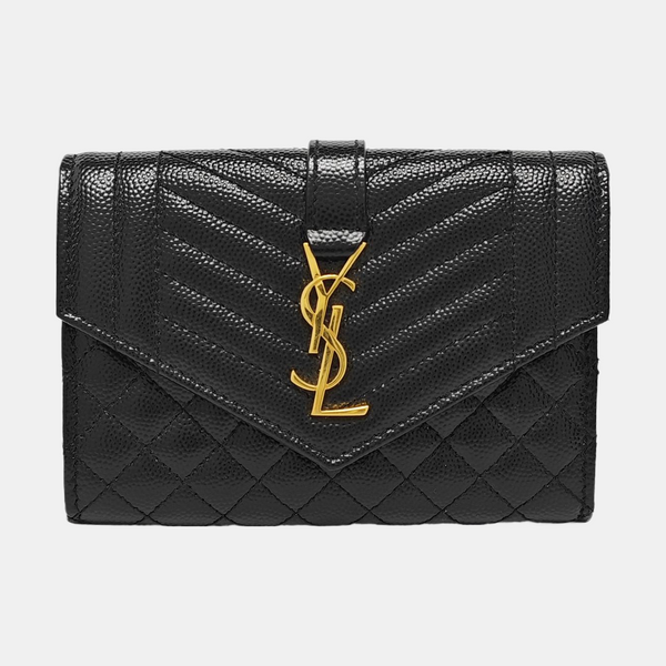 MONOGRAM Quilted Calfskin Black Card Holder