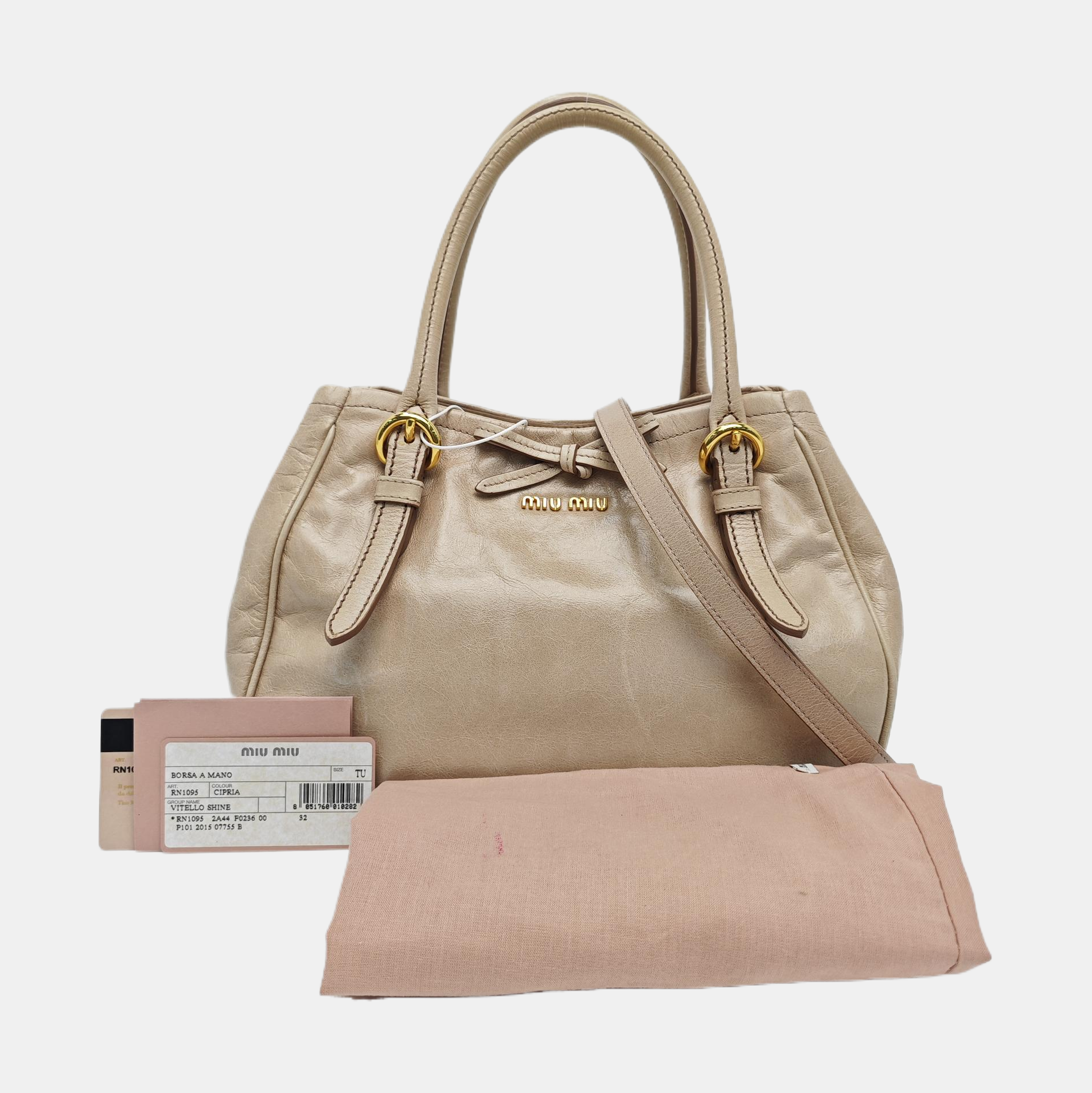 Calfskin Shoulder Bag Beige
