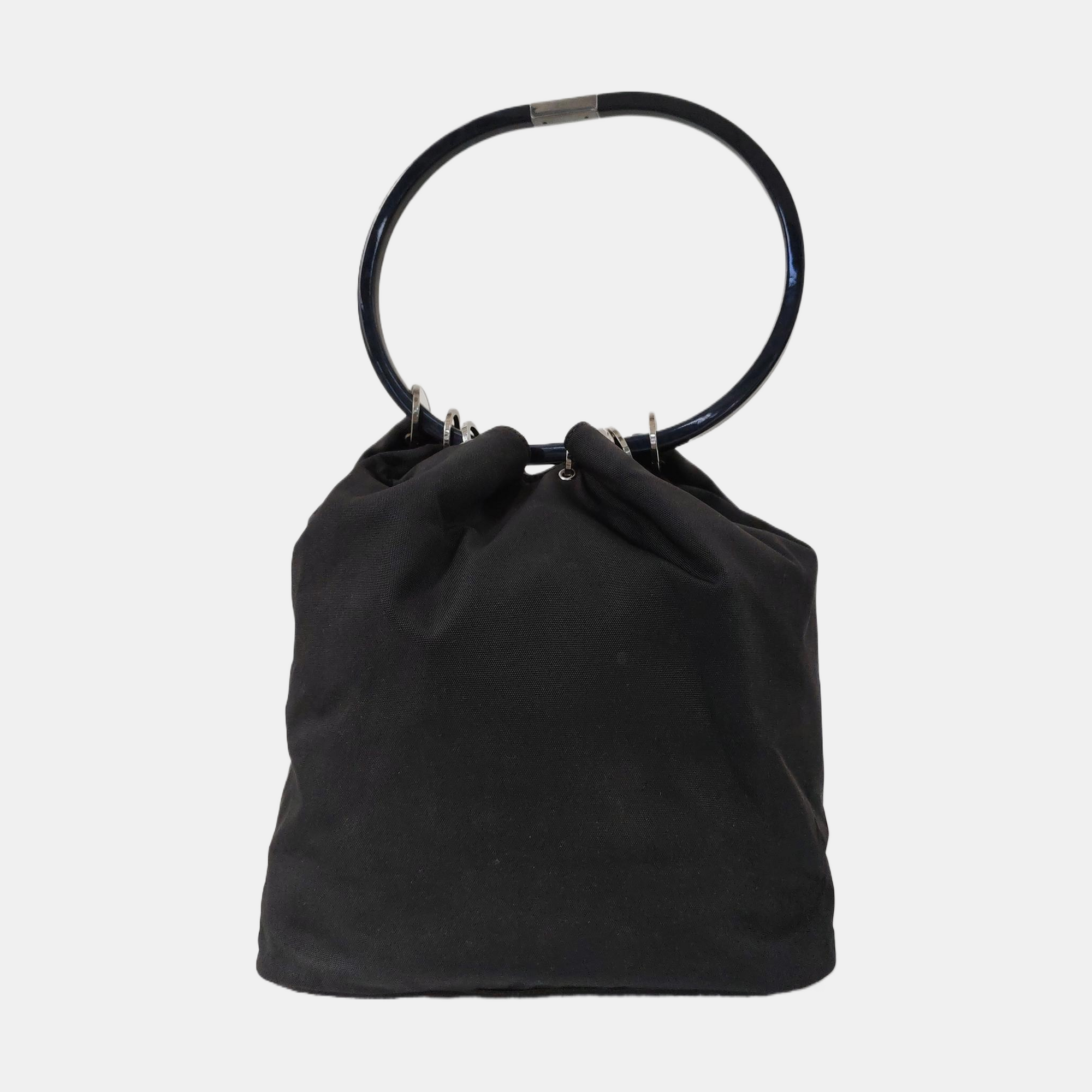 Fabric Top Handle Bag Black