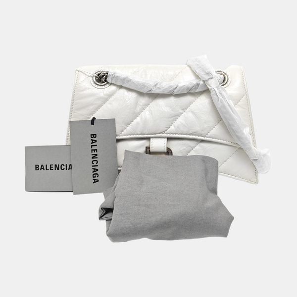 Hourglass Small Quilted Lambskin White
