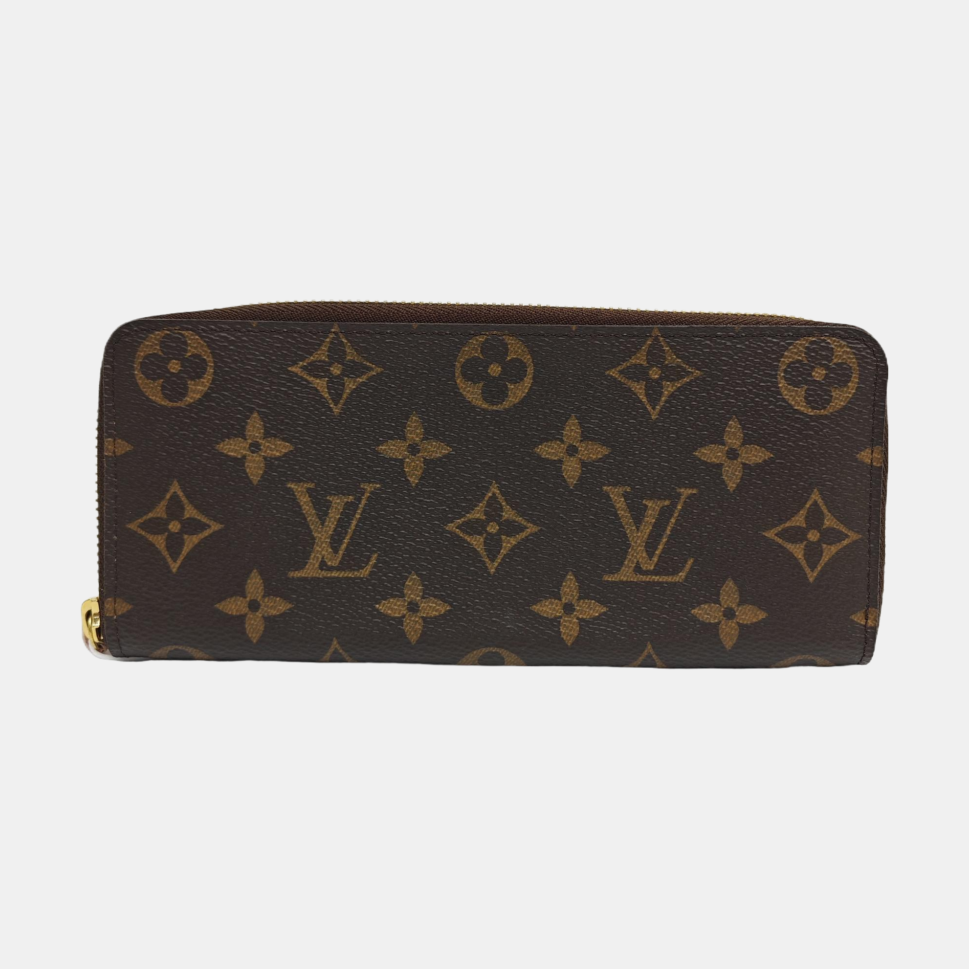 CLÉMENCE Monogram Coated Canvas Brown Wallet