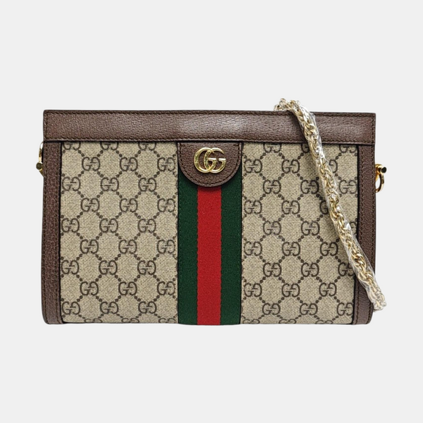 Ophidia Small Monogram Lona Revestida Beige