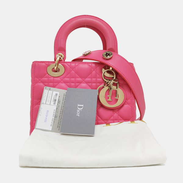 Authenticated pre-owned  Lady Dior Small Cannage Lambskin Pink - Tote Bag at Looply