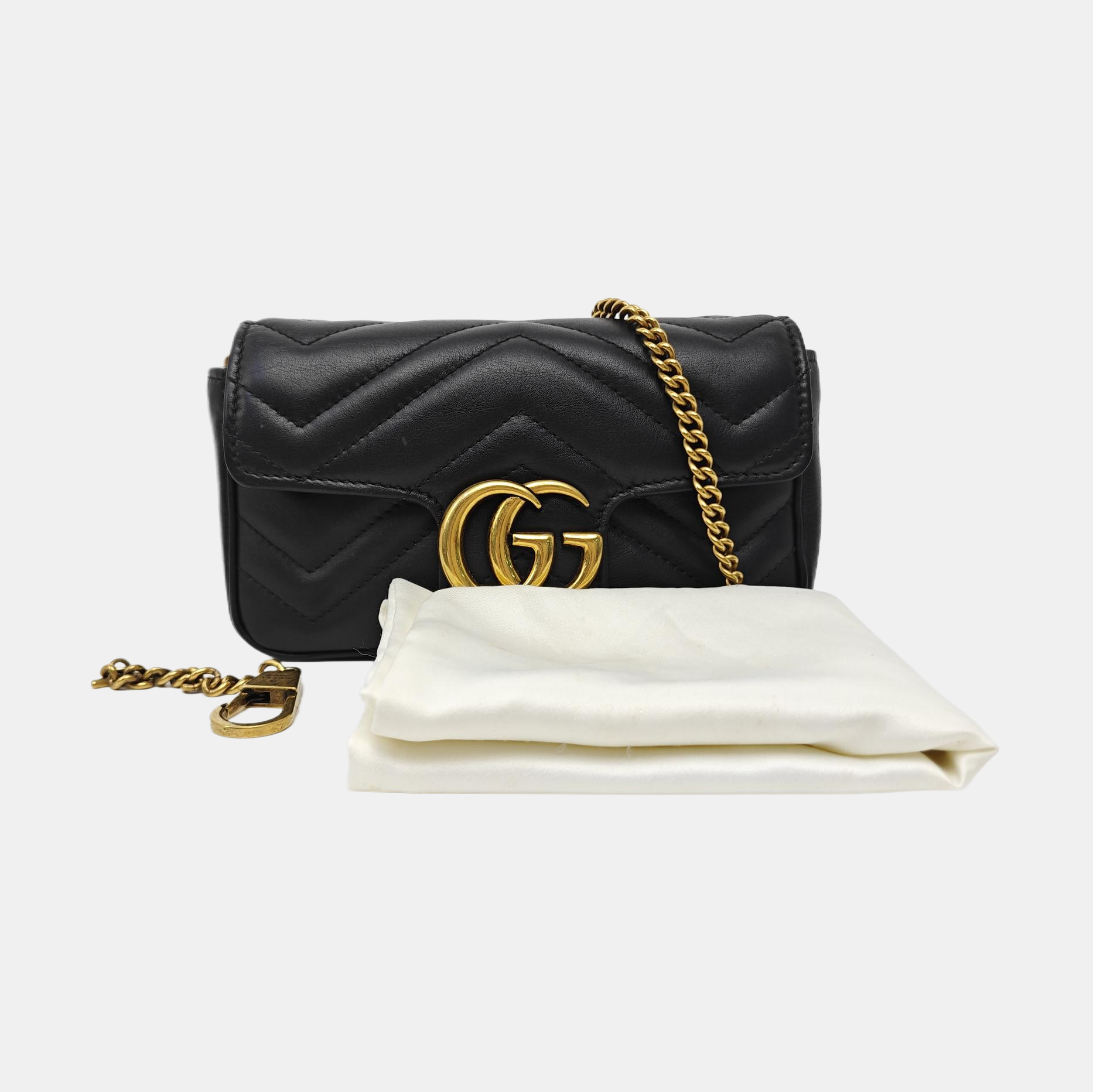 GG Marmont Mini Quilted Calfskin Black