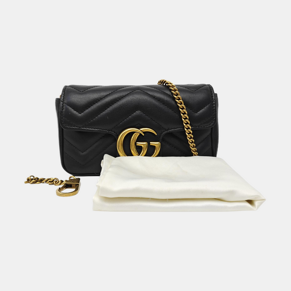 GG Marmont Mini Quilted Calfskin Black