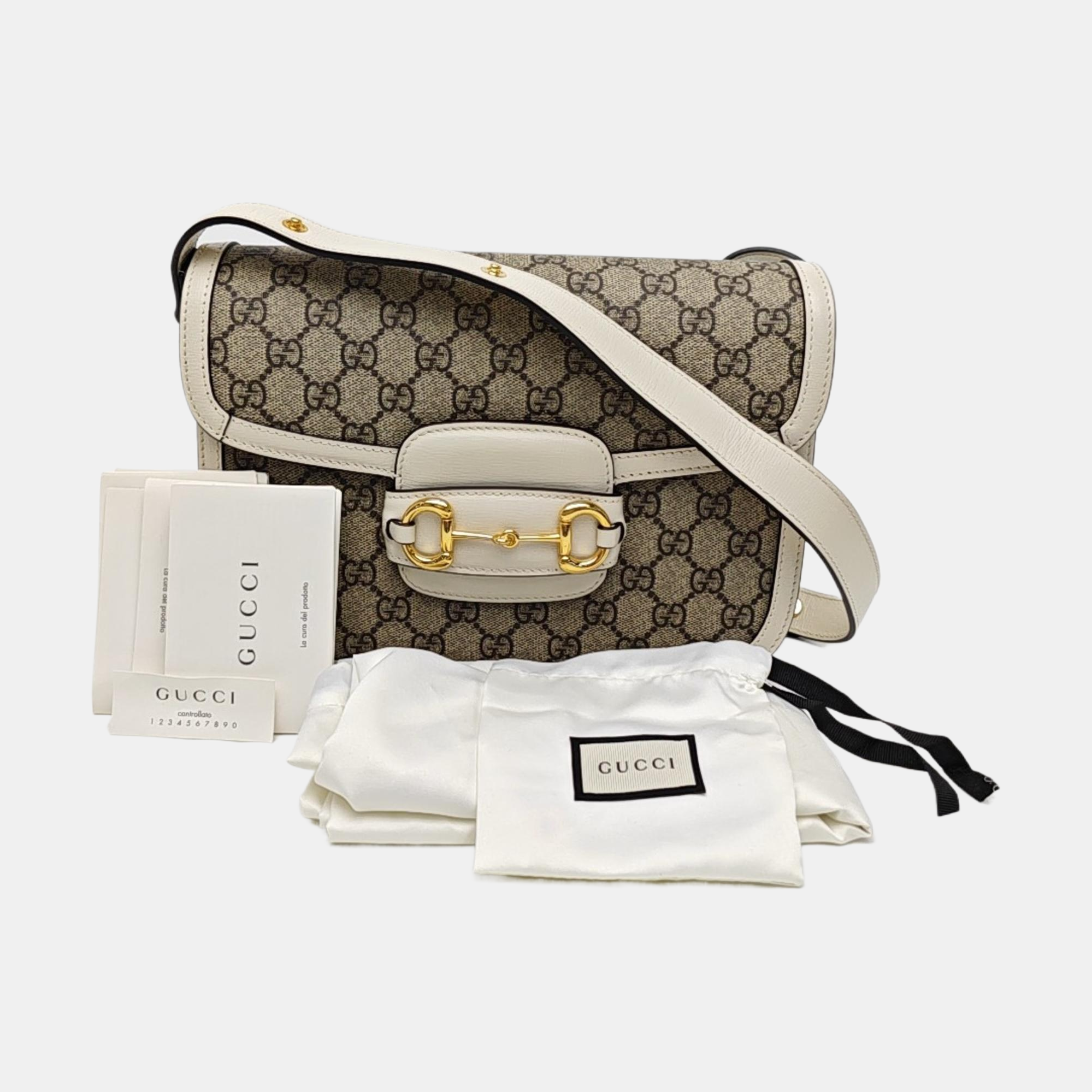 Horsebit 1955 Small Monogram Coated Canvas Beige