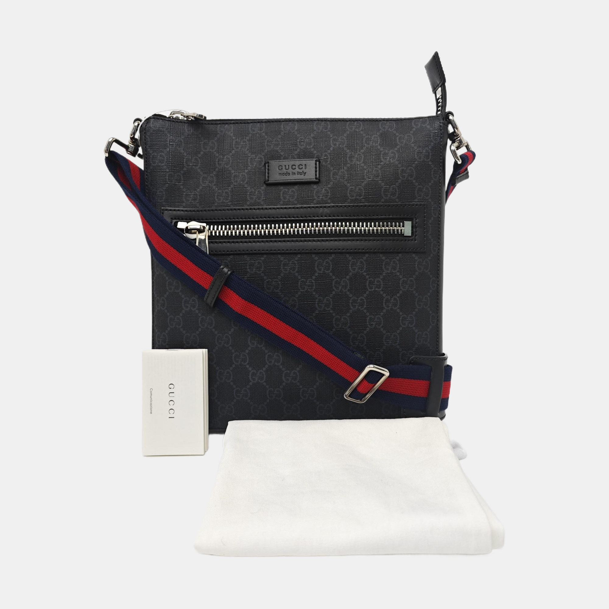 Monogram Coated Canvas Shoulder Bag Black