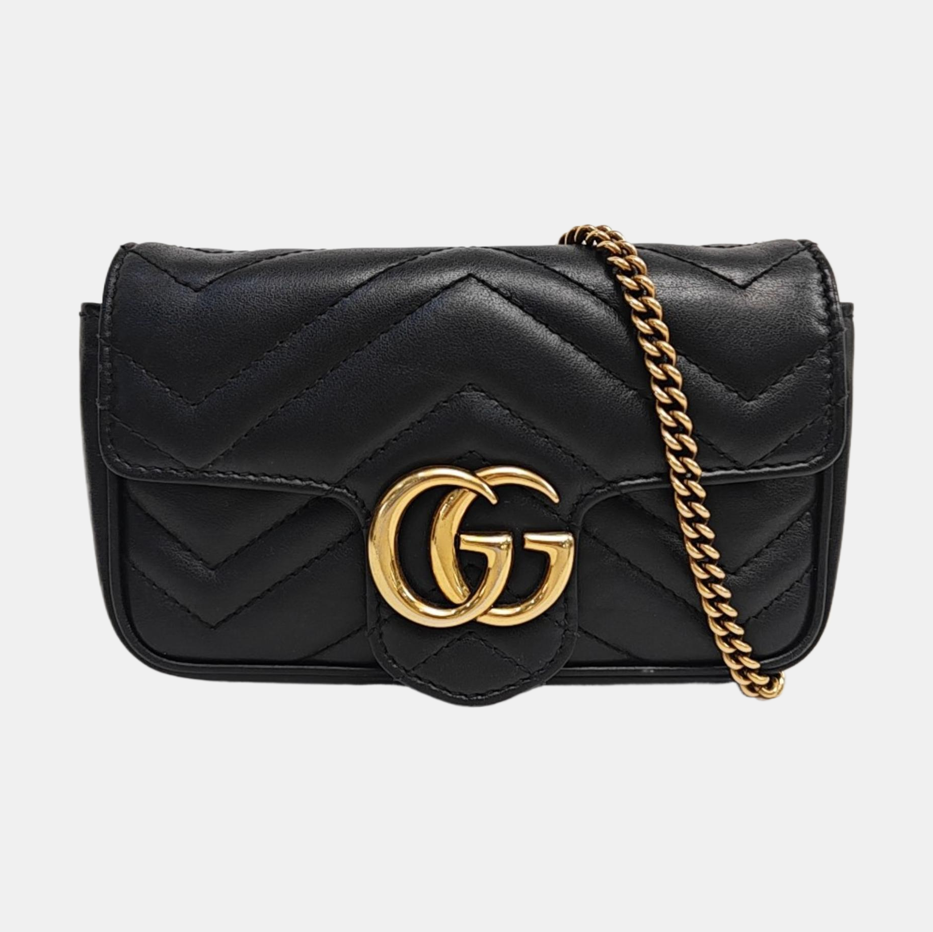GG Marmont Mini Quilted Calfskin Black